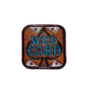 Handcrafted Genuine Leather Tooled Travel Jewelry Box Wild Card